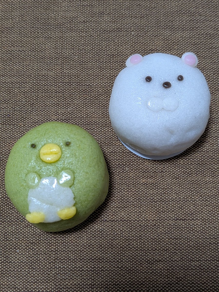 あわ家惣兵衛…シマエナガ饅頭
すみっコぐらし饅頭 (ペンギン、しろくま)😍　#まんじゅう　#饅頭