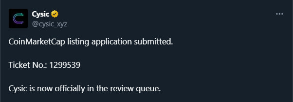 alex_crypto98's tweet image. gCysic

@cysic_xyz just entered the CMC review queue, and that’s a major signal

When a ComputeFi giant starts its listing path, it means one thing: mainnet momentum is real

CMC visibility → more eyes → more trust → more acceleration for the entire decentralized compute…