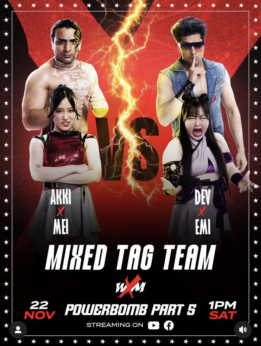 India's first mixed match. We are the ones who will make history. BestBros right there!!

WXM Powerbomb Part 5 | GRAND TITLE REVEAL | Baliyan Akki, Mei vs. Emi Sa... 
▶︎▷▶︎youtu.be/De7yj_EtMVY?si… 

#ChocoPro #WXM