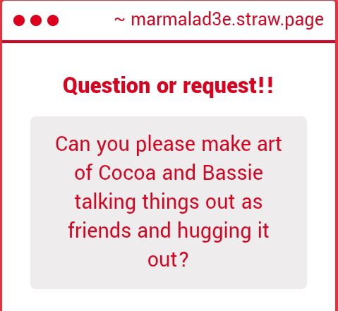 Marmalad3e's tweet image. i got lazy thinking of qhat they were gonna say 😗

#dandysworld #cocoa #bassie