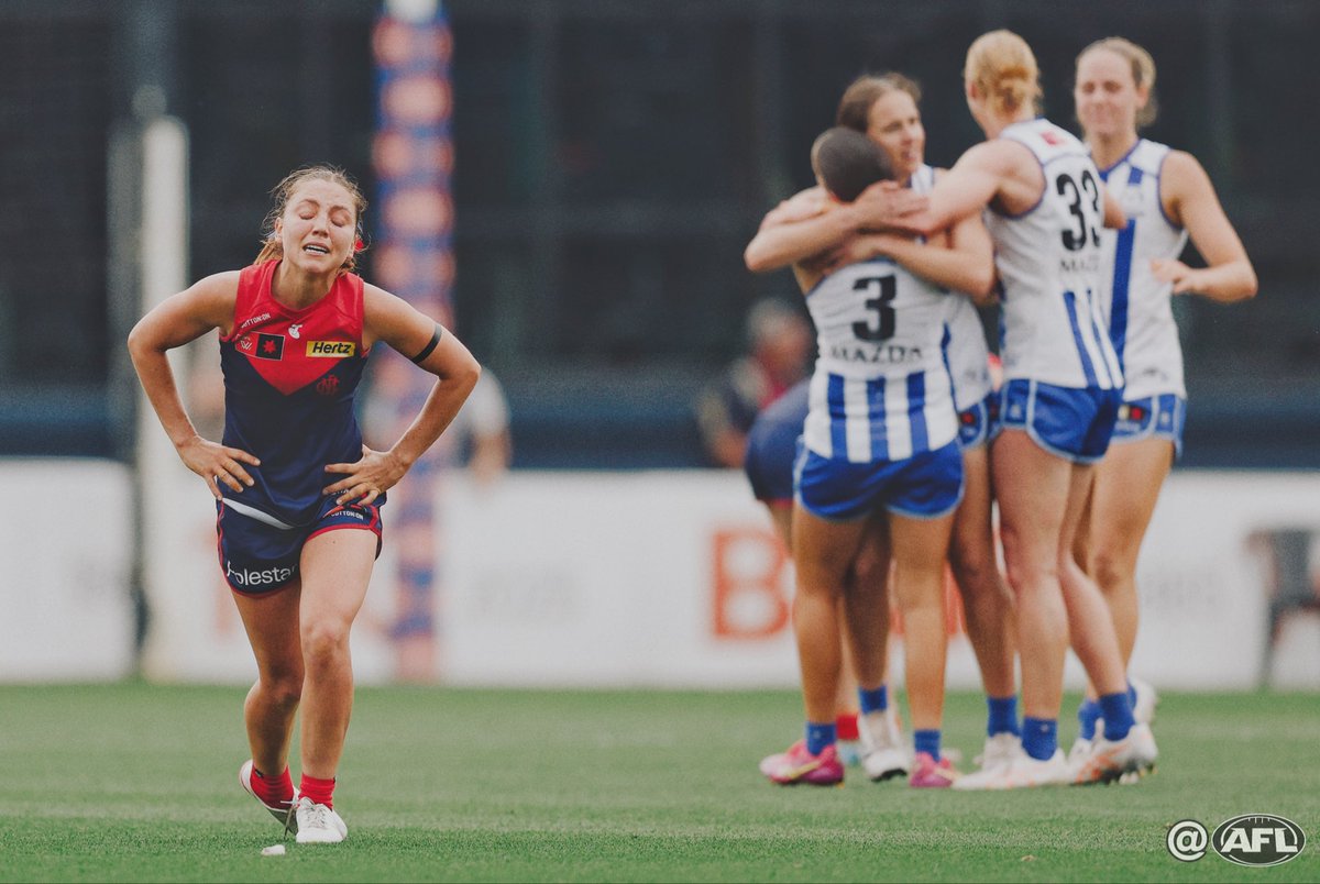 The Dees fall just short in an epic Prelim against the Roos #AFLWFinals