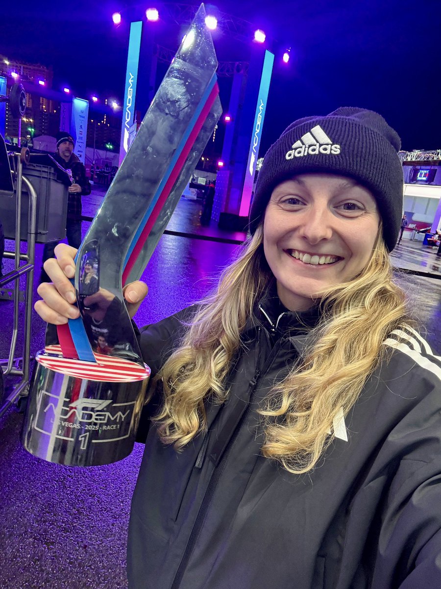 DorianePin's tweet image. This one felt good 🏆 Thank you team, thank you Vegas! 🤍

One more to go!

#F1Academy #LasVegasGP