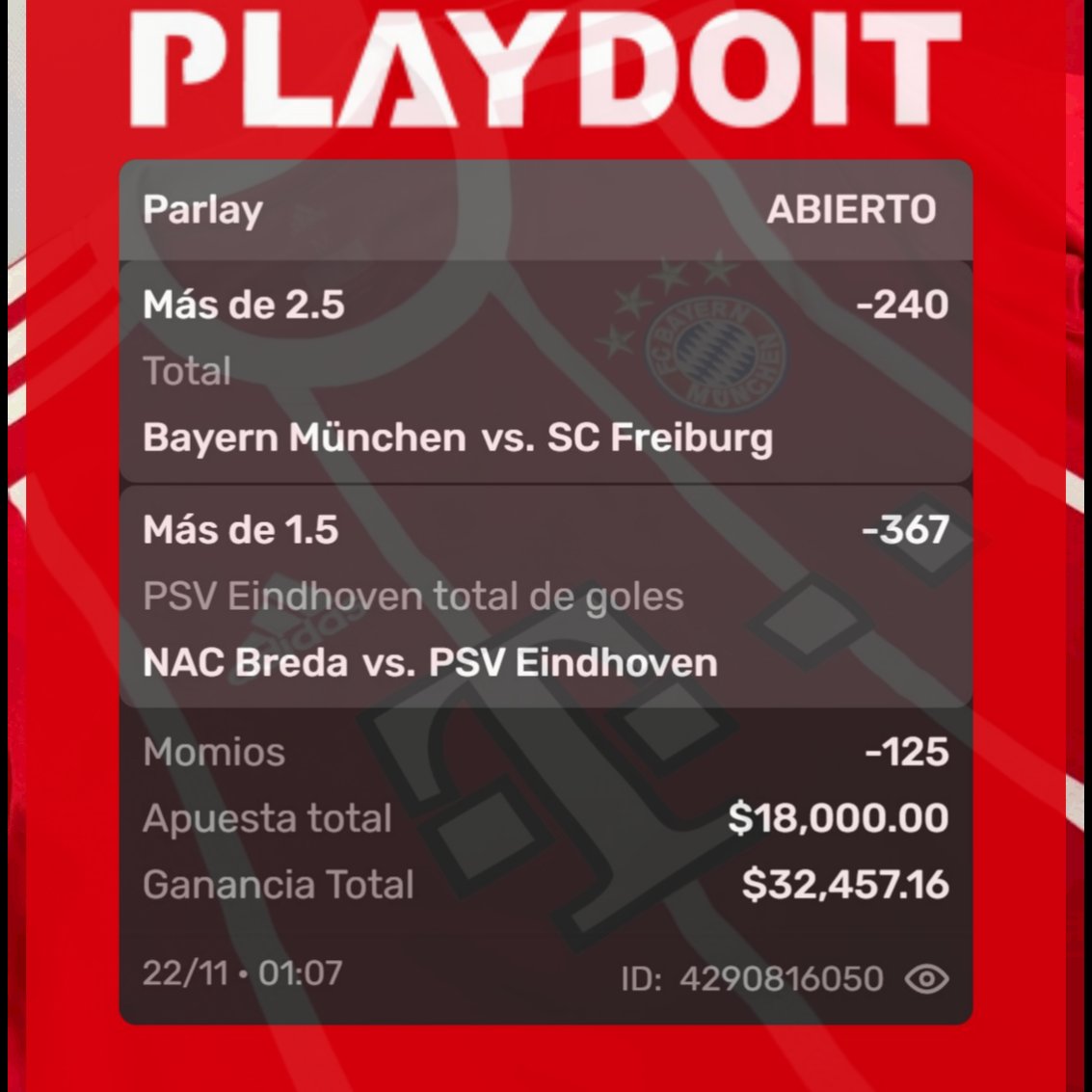 alfredpicks's tweet photo. Suerte si me siguen,en teoría está muy facil de cobrarse 👀
Pero a ver qué dice el destino 

#apuestasdeportivas #parlays #fypviraltwitter #futbol #Deportes https://t.co/HAbrnsBeDx