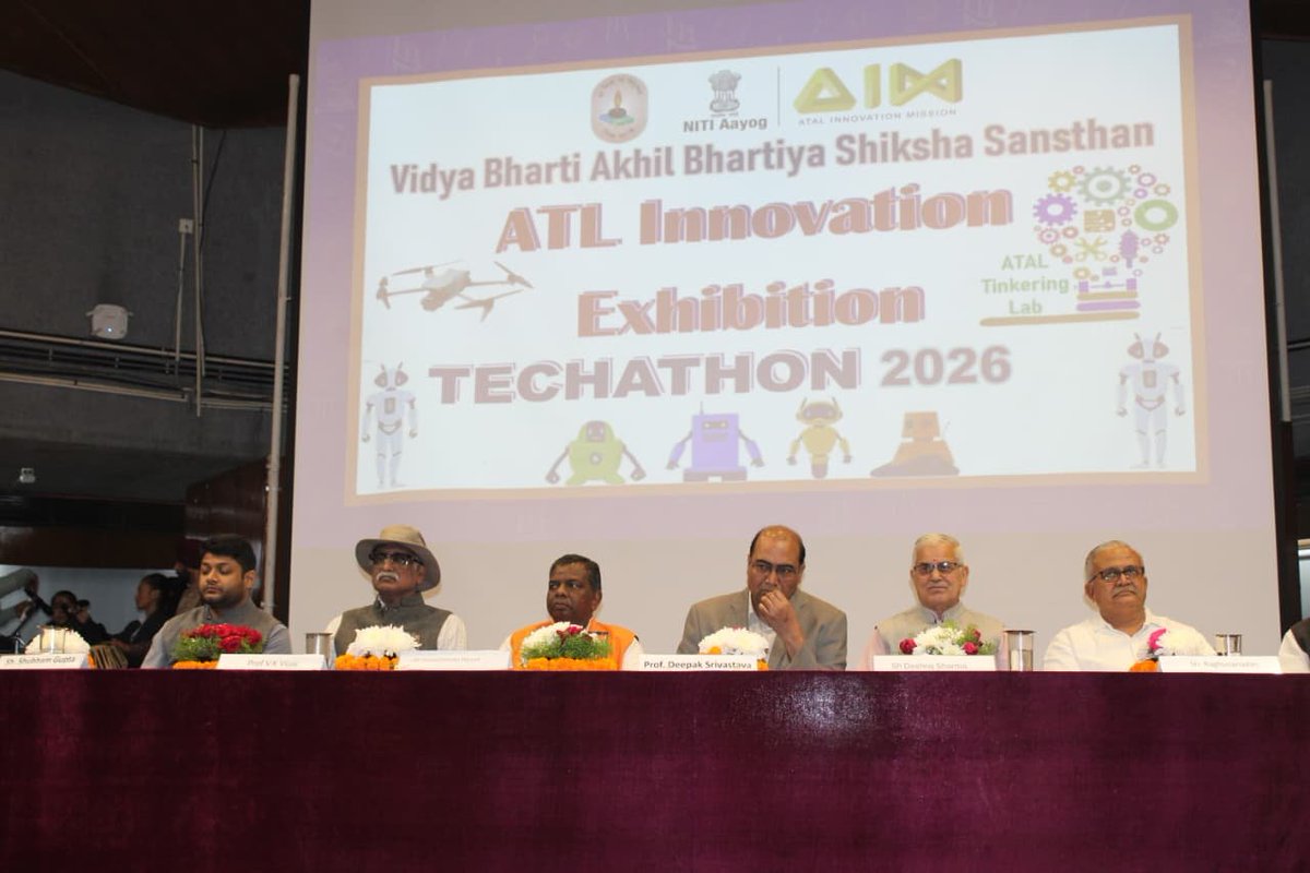 VidyaBharatiIN's tweet image. Techathon2025 at IIT Delhi: A Unique Blend of Innovation, Research &amp;amp; Community Service
The four-day #Techathon2025, jointly organized by @VidyaBharatiIN and @Unnatbharat_Tw with support from @AICTE_INDIA  and @NITIAayog concluded successfully at @iitdelhi 
#atalinnovationmission
