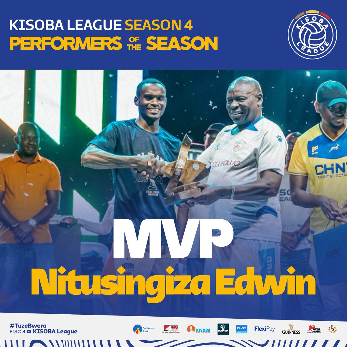 KISOBALeague's tweet image. Joining the coalition of league MVPs after ensuring his team went an entire season unbeaten for the first time in KL history. 

The KL Season IV MVP — Nitusingiza Edwin of @galaxyk14fc 

#KISOBALeagueSnIV || #KLBeachFinale