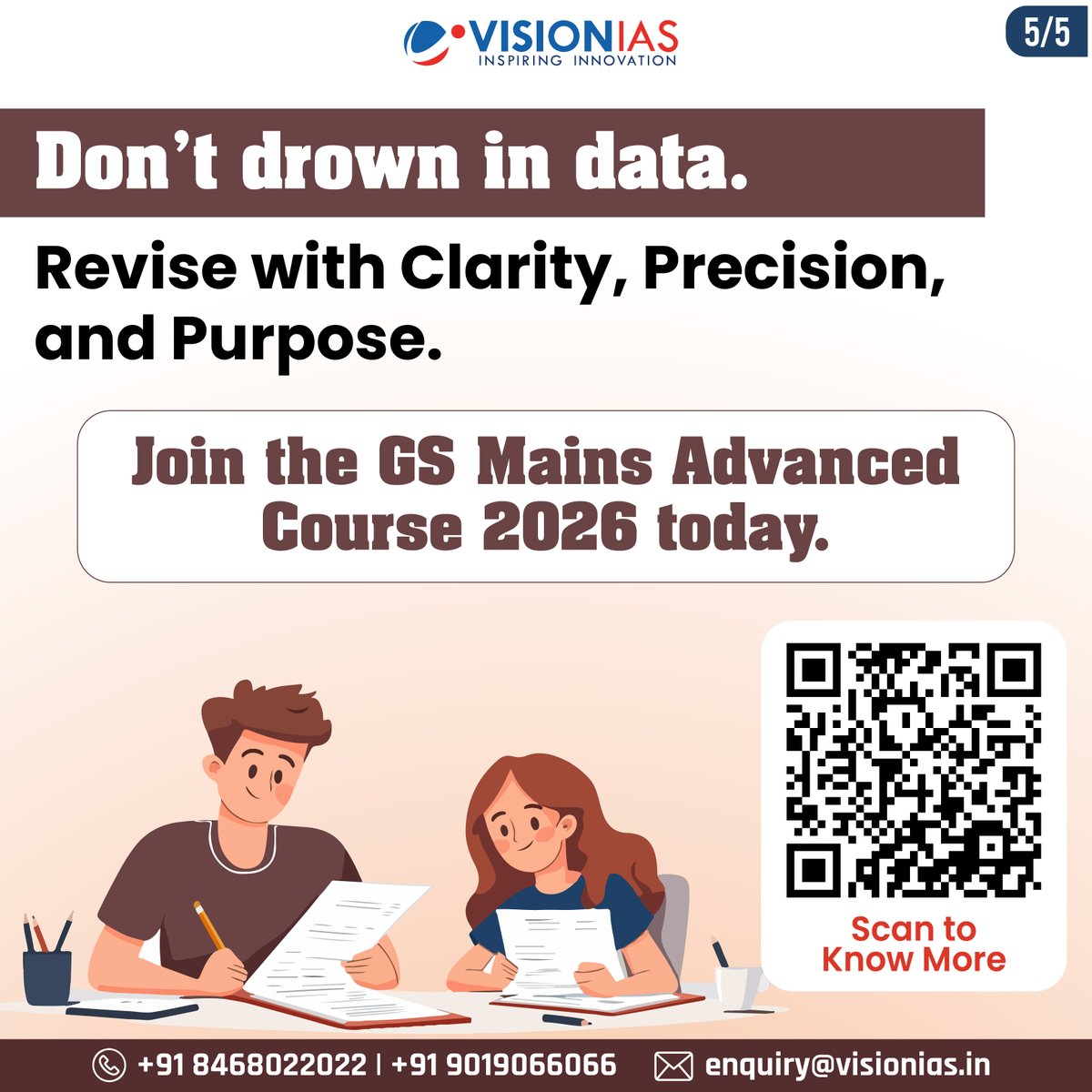 Vision_IAS's tweet image. Why Your #UPSC Mains Answers Go Blank — And How to Fix It with GS Mains Advanced Course 2026

Ever studied hundreds of pages… but when the Mains bell rings, your mind goes blank?

Join the GS #Mains Advanced Course 2026 today.
+91 8468022022 | +91 9019066066
enquiry@visionias.in