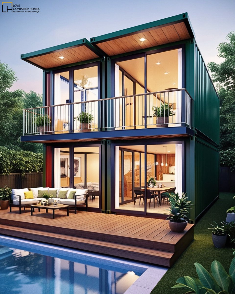 LCH_studios's tweet image. Would you live in a house built out of shipping containers? Rate this one on a scale of 0-10.  Visit us at lovecontainerhomes.com for container house plans and designs.
#architecture #shippingcontainer #containerhome #containerhouse #house #prefab