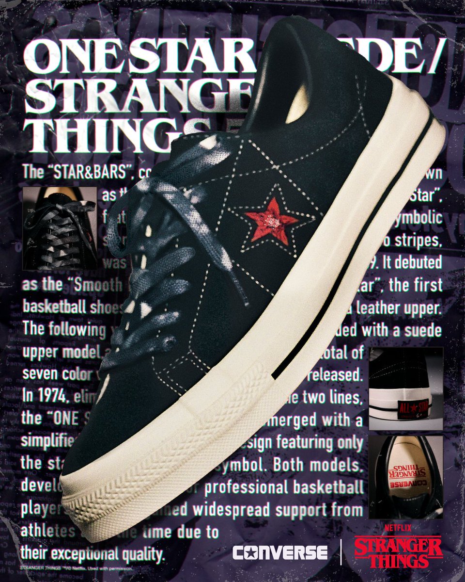 KicksLab_jp's tweet image. 【 New Arrivals l 新入荷 】CONVERSE l “ONE STAR SUEDE STRANGER THINGS 5” Black l Available on the November 27th in Store and Online Store. #KICKSLAB #キックスラボ

商品ページはこちら▼
kickslab.com/collections/co…