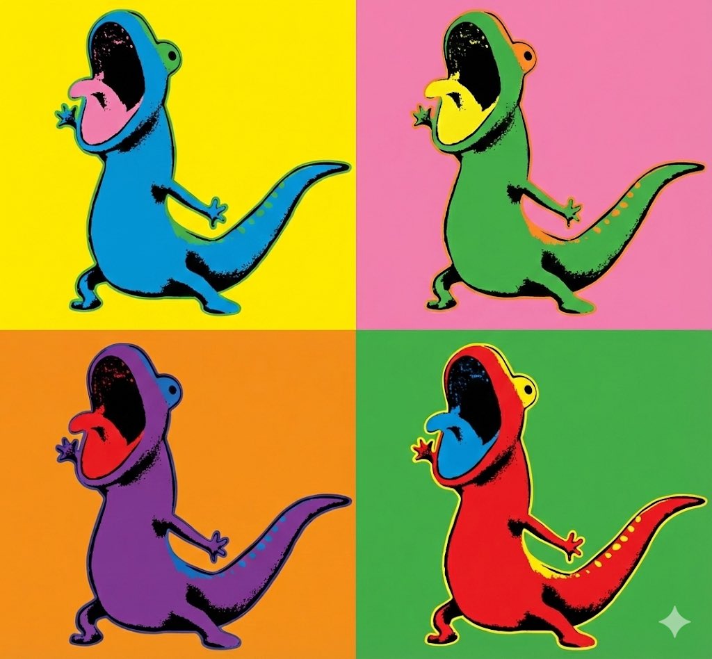 _davidulloa's tweet image. Tom the Lizard from @Pixar’s Hoppers in the style of Andy Warhol

by Nano Banana Pro 🍌