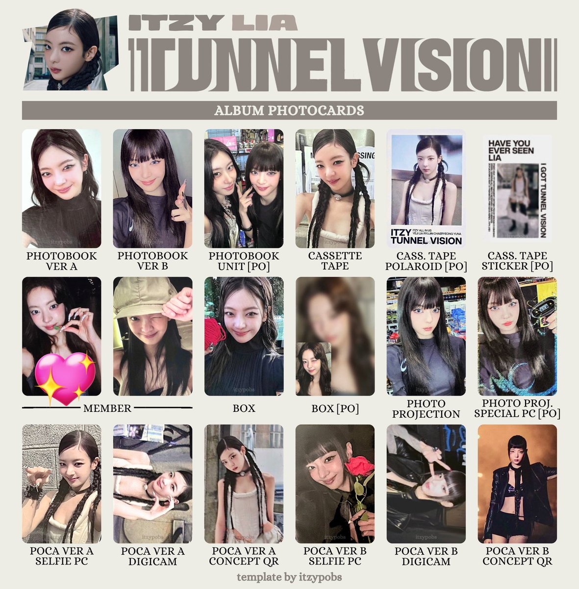 ITZY TUNNEL VISION TNVS トレカ 交換 譲 1枚目 リア 求 2枚目 イェジ