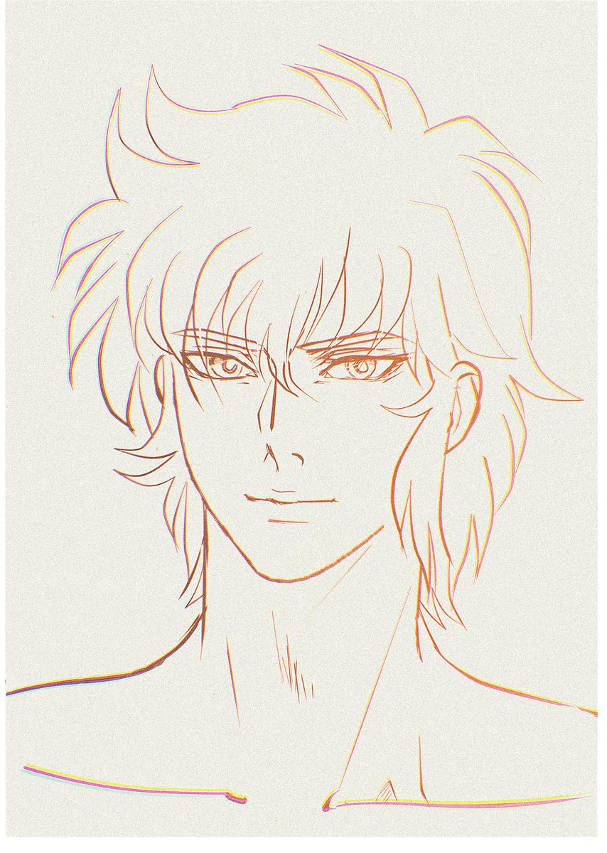 #100日チャレンジ　183日目　顔のみ練習
#三連休はフォロワーさんが増えるらしい
#みんなで楽しむTwitter展覧会

獅子座♌️
アイオリア

あとで双子座♊️のように

アイオロス♐️兄さんと並べてポストします