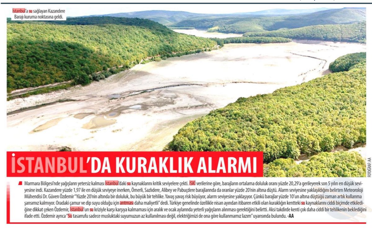 SafakBasa's tweet photo. Su tüketimimiz artarak devam ediyor. Dün İstanbul’da 3.097.713 m3 su kullandık. Baraj doluluk oranlarımız %20 seviyesine geriledi. Bu oran SON ON YILIN EN DÜŞÜK DÜZEYİ. Olağanüstü kurak bir dönem yaşıyoruz. Beklenen Kasım yağışları yeterli olmuyor. İSKİ kuraklığın tüm olumsuz etkilerine rağmen aldığı önlemlerle, gerçekleştirdiği yeni yatırımlarla halkımıza kesintisiz su sağlamayı başarıyor. İSKİ emekçileri bunun için olağanüstü çaba gösteriyor. Bu zor dönemde abonelerimizin su tasarrufuna yapacağı katkı çok kıymetli. Geleceğimiz için lütfen bireysel su tüketimimizi en az %10 azaltalım. Su varsa hayat var! 💦