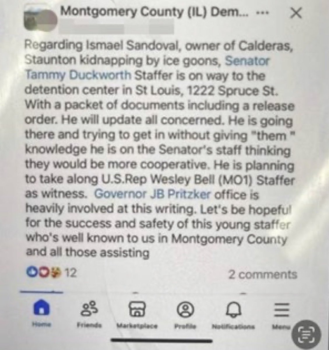 Senator Tammy Duckworth fired her staffer, Edward York, only after he got caught posing as a lawyer and falsifying DHS forms to spring a 4x deported DUI criminal from ICE custody.

This premeditated fraud, exposed by a post on Montgomery County Illinois Democrat’s Facebook page