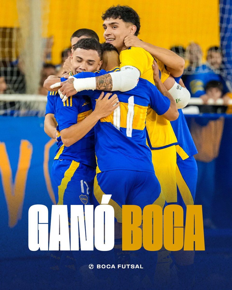 BocaFutsal's tweet image. 🔚 ¡GANÓ 𝘽𝙊𝙊𝙊𝘾𝘼𝘼𝘼!

#Boca 6 - Pinocho 2

☑️ Goles: Barrientos (x2), Fernandez (x2), Yañez y Taliercio.

El Xeneize ganó la ida de las Semifinales y este martes jugará la vuelta en Pinocho. ¡Un pasito más! 💪

#DaleBoca 🔵🟡🔵