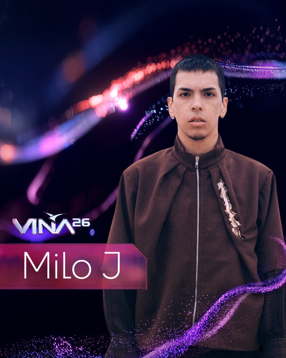 ¡Llega a Milo J con toda la energía a #Viña2026! 🙌🏽🔥

El joven prodigio de Argentina llega a la Quinta Vergara con su sonido urbano profundo, cargado de poesía y raíces. Milo J ha revolucionado la escena con canciones como “Milagrosa”, su icónica sesión con Bizarrap #57 y su más