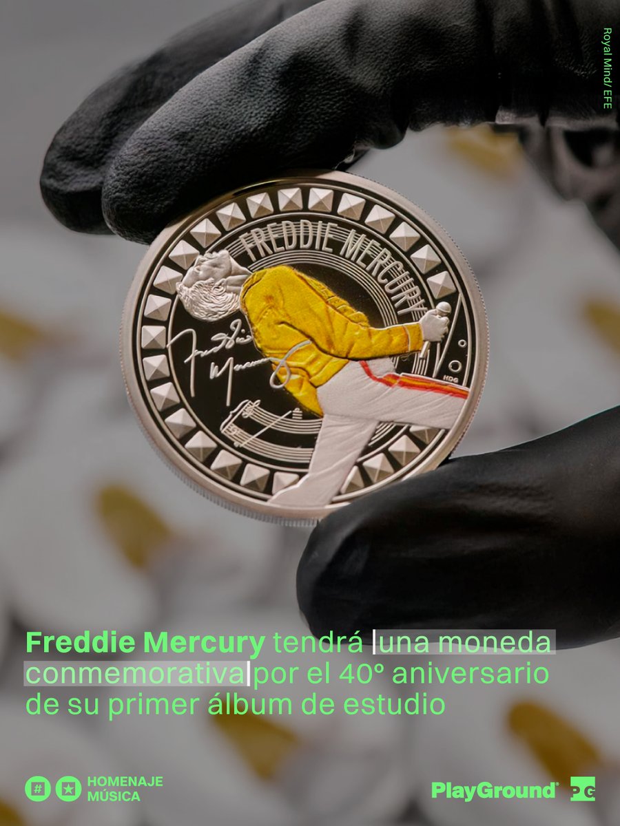 playground's tweet photo. El legendario líder de Queen será inmortalizado en una moneda británica luego de que la Royal Mint presentara el diseño que muestra a Freddie Mercury en el escenario.

#PGHlight #PGTech https://t.co/llv6i1cWRf