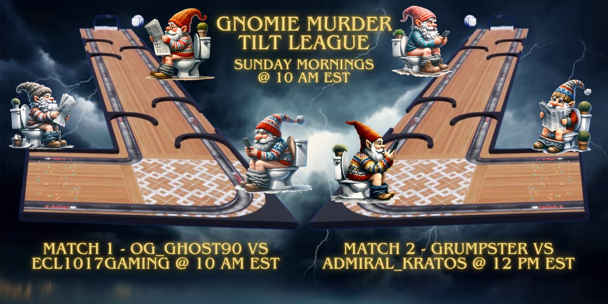 Malaga_gk74's tweet photo. Gnomie Murder Tilt League S1 Week 6!
Sunday, we have two great matches lined up, starting 10 AM EST. I am looking forward to a fun morning with you all! See you there. @xGrumpsterx @Admiral_Kratos
#marblesonstream #twitchevents #twitch #streamevents https://t.co/Mm9beqDls0