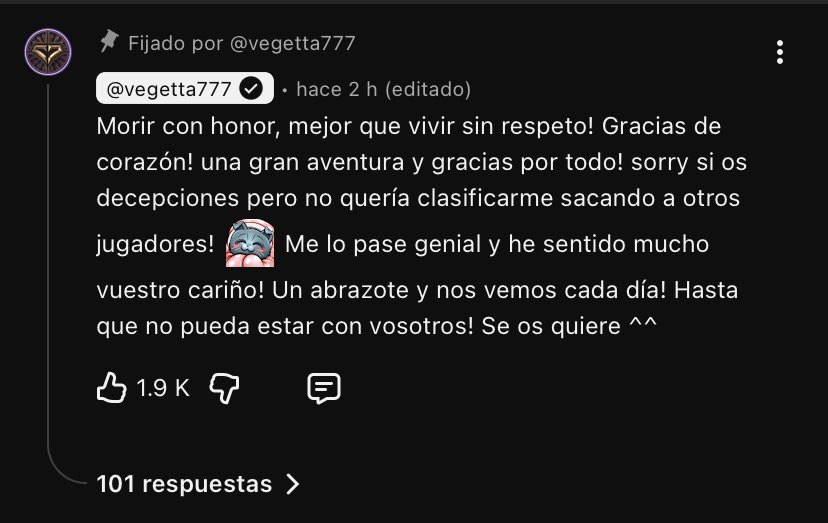 joelcthz's tweet photo. De verdad que es el mejor.

El comentario de Vegetta luego de quedar eliminado y terminar directo en YouTube. 💔 

#Squidcraftgames4 https://t.co/ODThCatyQc