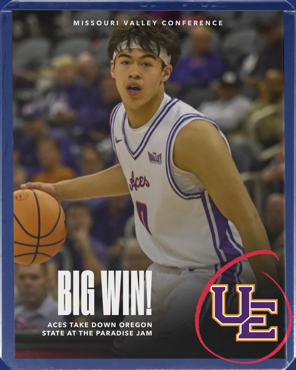 MVCsports's tweet image. @UEAthletics_MBB knocks off Oregon State and the Aces advance to the semifinals of the 2025 @paradisejam 

Evansville 73
Oregon State 69

#thevalleyrunsdeep