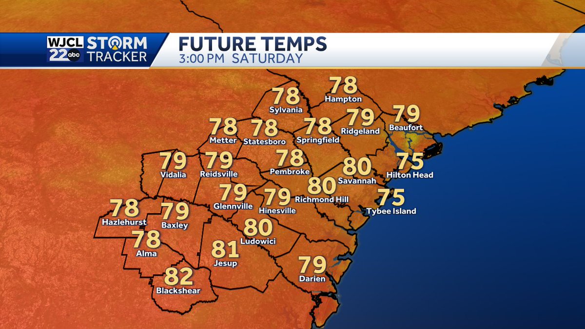 Another warm day in store for Saturday! #Savannah