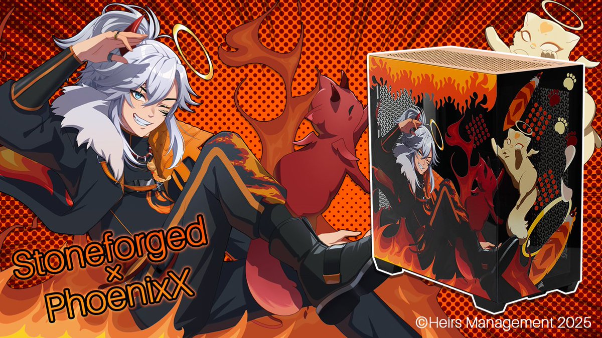 nisidu's tweet image. Super excited to share this!🔥

I had the honor of creating the character art for the @StoneforgedT × @PhoenixxVT PC case collaboration. 

The design was created in collaboration with @sskt_s !

Check out the product page to see the final look!