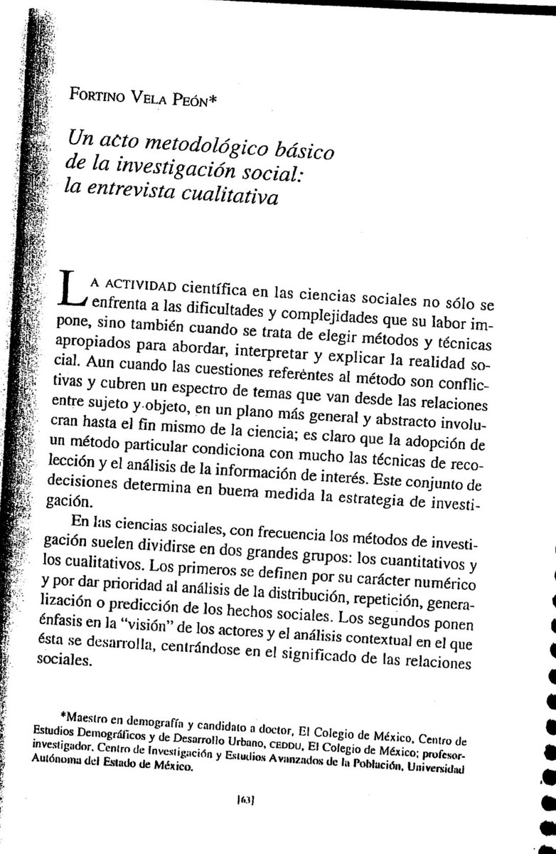 Creí que sabía entrevistar… hasta que leí este texto. Claro, experiencial, riguroso y empático. Fortino Vela ofrece un abordaje necesario, especialmente en estos tiempos de macrodatos que exigen volver a la escucha:

perio.unlp.edu.ar/catedras/mis/w…