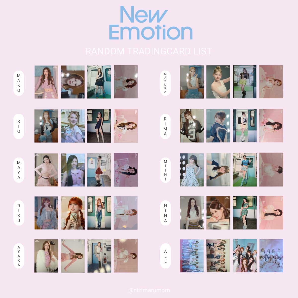 NiziU 3rd Album 『New Emotion』 ラントレ 一覧完成しました