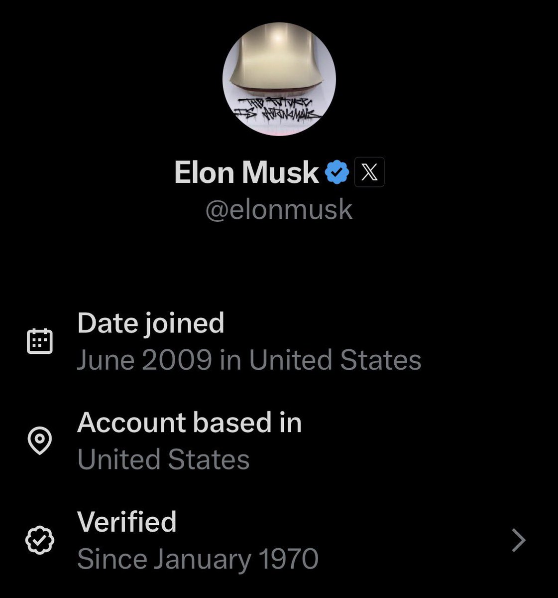 ai_with_shah's tweet image. dang it

how come is @elonmusk verified since 1970 😳