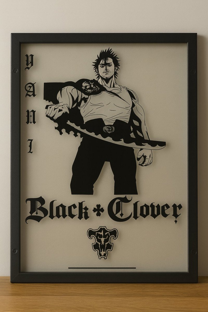 ac_des1gns's tweet image. Custom etched sign of Yami from &quot;Black Clover&quot;! #BlackClover  #cncproject #cncidea #projectideas