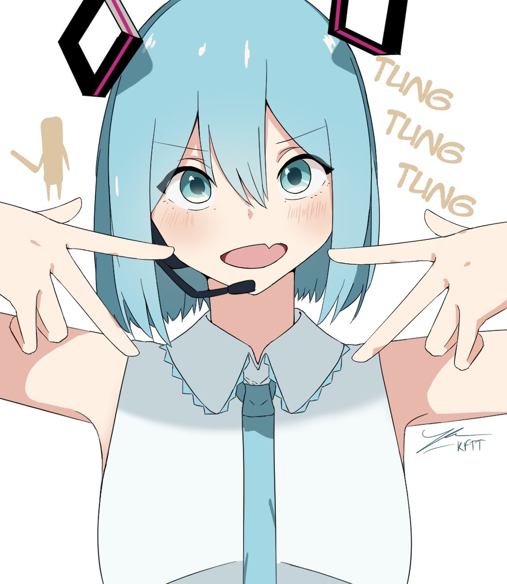kftt27's tweet photo. brainrot miku 😭 (short hair ver ) https://t.co/JSv1l57ZbT