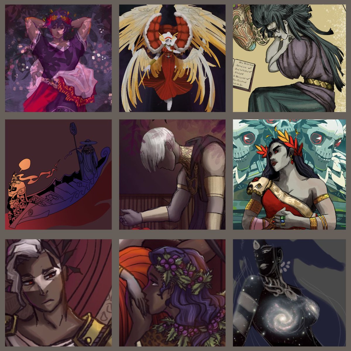 Some of my favourite works I've made of each of the Hades characters! (some of these I've probably forgotten to post? idk)
#HadesGame