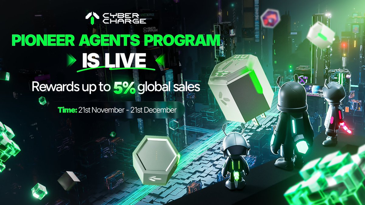 CyberChargeWeb3's tweet image. 🔥 THE PIONEER AGENTS PROGRAM IS NOW LIVE — BIGGER, BETTER, AND PACKED WITH REWARDS!

CyberCharge officially launches the Pioneer Agents Program — your gateway to becoming one of the first distributors in our global Charge-to-Earn ecosystem.

Why become a Pioneer Agent? You’re…