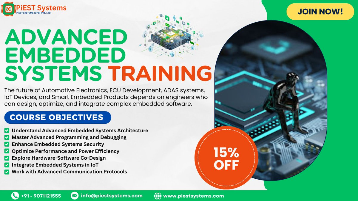 piestsystems's tweet image. Advanced Embedded Systems Training 

 🌐 lnkd.in/g3rWYxs4
 📞 WhatsApp Support: +91-9071121555
 👉 wa.me/9071121555

#AdvancedEmbeddedSystems #EmbeddedSystems #AutomotiveEmbedded