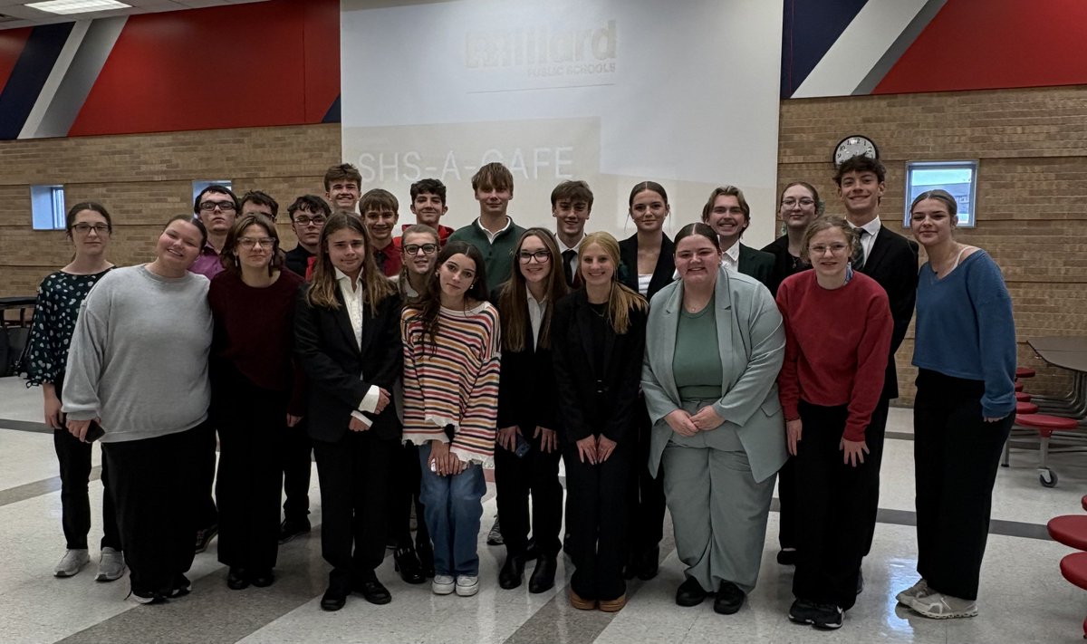 DCWestFalcons's tweet photo. Our Speech team took a big group to Millard South today! Congratulations to our place winners!
OID team for 1st place Joslyn, Benji, Jaxon, Noelle, and Nylee
Duo teams
Addie & Chloe 7th
Avery & Mason 6th
Joslyn & Nylee 5th
Proudest moment is winning the squashgiving food drive! https://t.co/ea8jDOL1yF