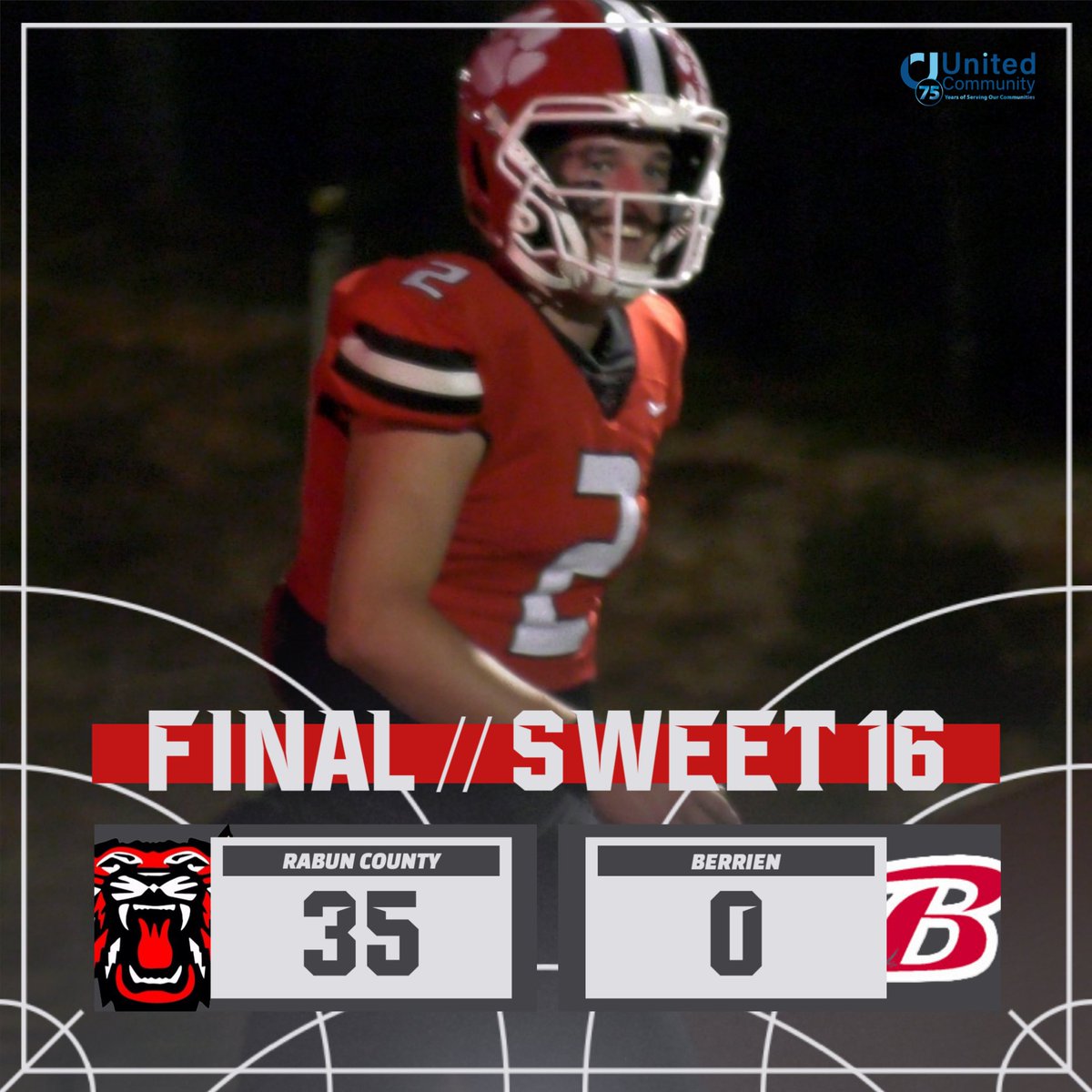 𝐅𝐈𝐍𝐀𝐋: 𝐑𝐚𝐛𝐮𝐧 𝐂𝐨𝐮𝐧𝐭𝐲 𝟑𝟓, 𝐁𝐞𝐫𝐫𝐢𝐞𝐧 𝟎
From the United Community Bank Scoreboard

The Wildcats allowed no drama, ending Berrien's Cinderella run! <a href="/RabunFootball/">RABUN FOOTBALL</a> 
 
blitzsportsga.com/2025/11/21/rab…