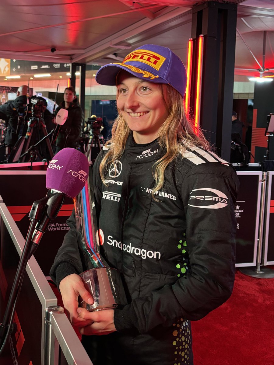 PREMA_Team's tweet image. Big smiles for Dory 🤩🏆💐

#F1Academy #LasVegasGP