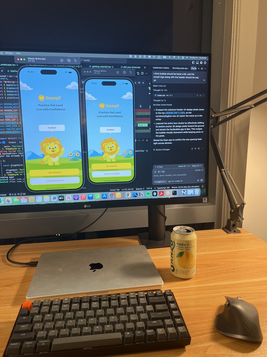iamtedyap's tweet image. day 20 of building @oompf_app, the duolingo for learning how to speak confidently, whether it&apos;s for interviews, presentations, or everyday convo  

downloaded the code from my @anything prototype and began working on the onboarding now that the assets are finalized!

it&apos;s so hard…