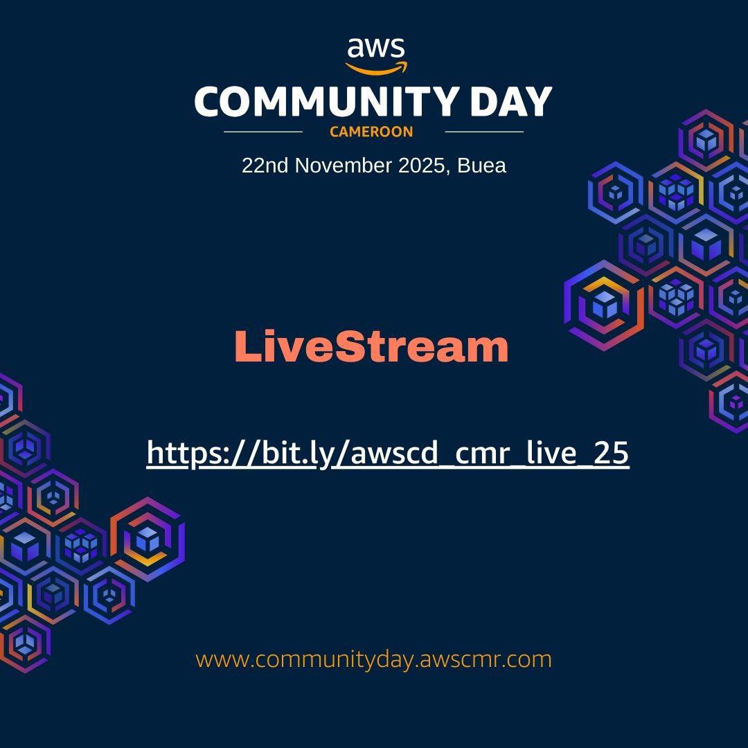 awsugDouala's tweet image. Can&apos;t make it to the event?
We got you.🙂‍↕️

It&apos;s go time, Don&apos;t miss out!

#AWSCommunityDayCameroon
#InnovationMadeInCameroon
#DDay
#AWS