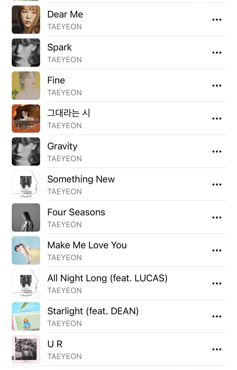 purtaeng's tweet image. apple music เปลียนดิสให้พี่แทยอนละทำรวม essential ไว้ให้ด้วย มี23เพลงพอดี หรือว่านี่คือลิสที่จะ..👀💜🦋

- ltms
- heaven
- to.x
- invu
- ccms
- weekend
- wdic
- happy
- i
- 11:11
- rain
- why
- dear me
- spark
- fine
- all abt you
- gravity 
- four seasons 
- make me love you
-…