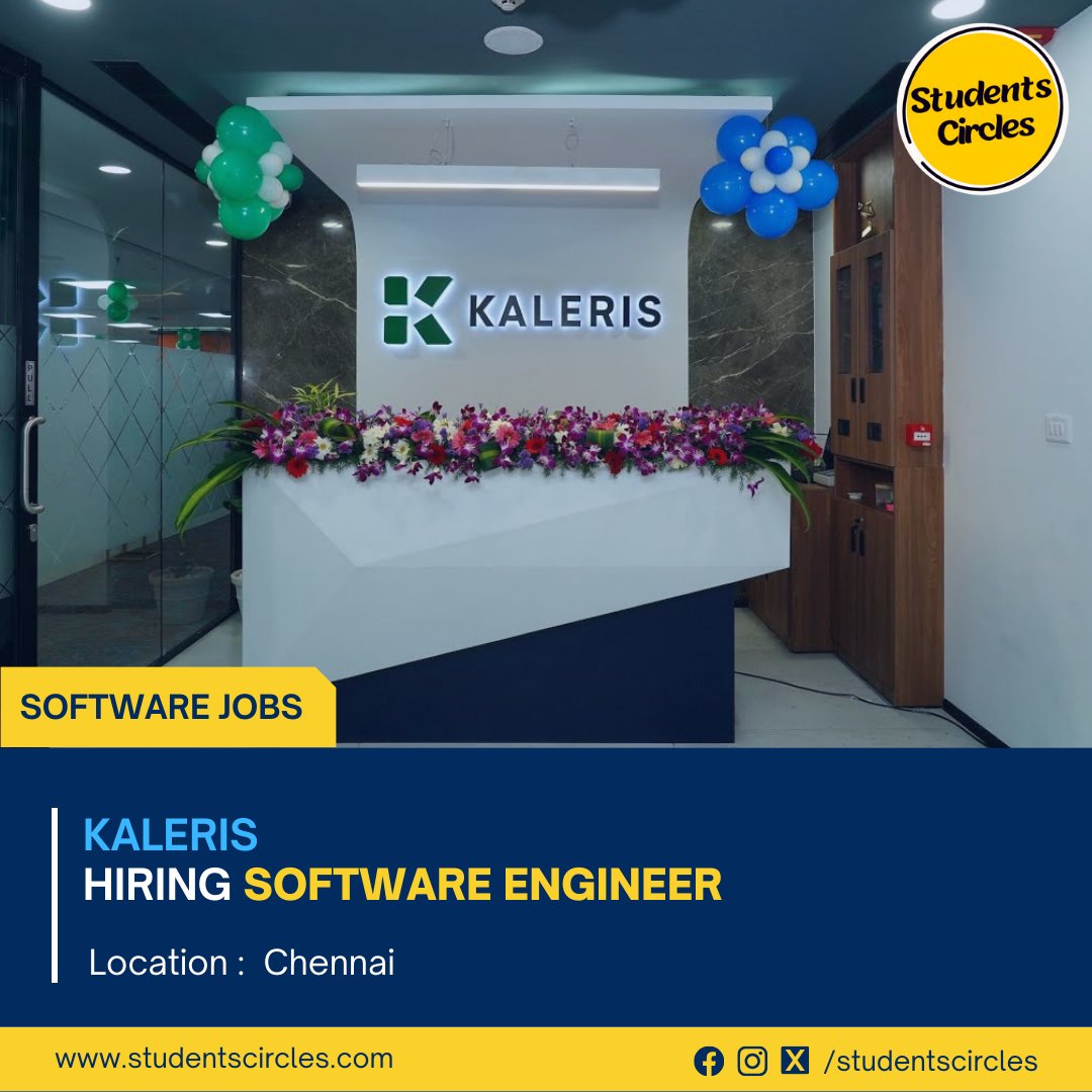 karthikpattadi's tweet image. 🏢 Company: Kaleris

🧾 Job Role: Associate Software Engineer – Intern
📍 Location: Chennai
🎓 Qualification: BE/ B.Tech
💼 Job Category: Software
📅 Experience: Freshers Eligible
💰 Stipend: Rs 25,000 + Bonus

🔗 Apply Now: tr.ee/H7rJov