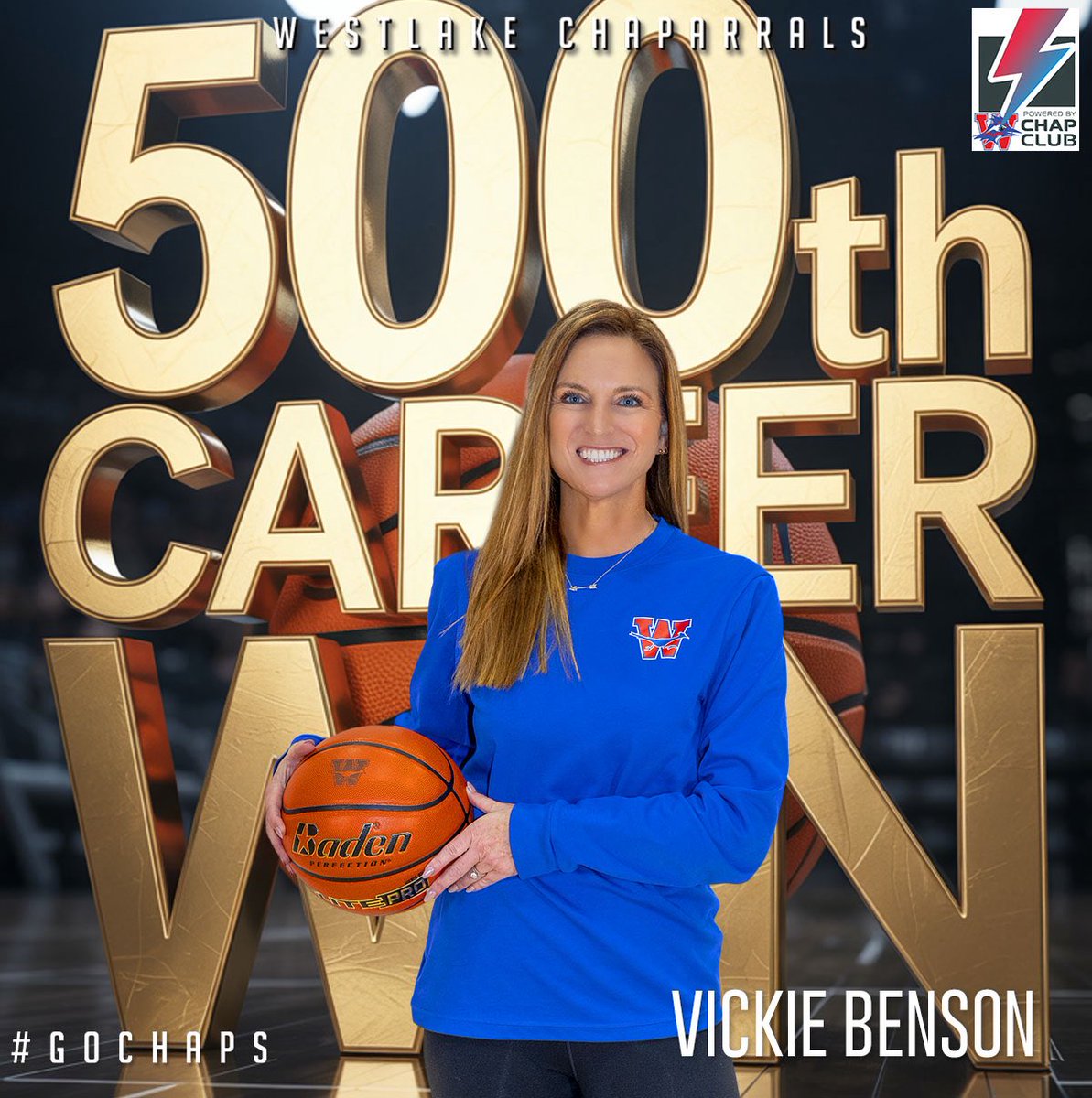 Westlake_Nation's tweet image. Vickie Benson earned her 500th career win as a head coach and her 80th win at Westlake. We’re so honored to have you lead the Women’s Basketball program. Congratulations and thank you! #GoChaps
