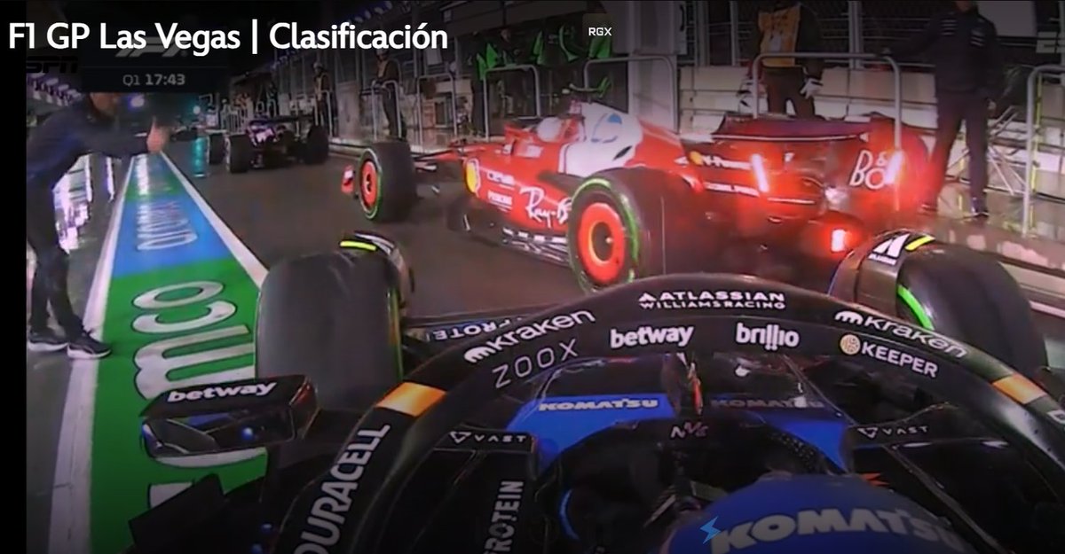 JorRausch's tweet image. #F1 - #LasVegas 🇺🇸
Comienza la #Q1 con lluvia 🌧️
#LasVegasGP - @F1 
¿&quot;Con qué compuesto largamos&quot;? : La gran pregunta !
Intermedias?: AFUERA !!!