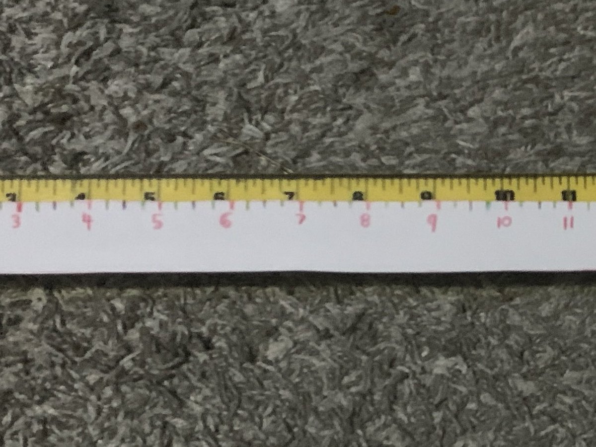Emmy_Eel's tweet image. Made a “fabric tape measure” out of paper bc I lost mine a few months and I’m losing my shit not being able to take my measurements

It’s not 100% completely perfect, but it’s better than nothing 😭😭