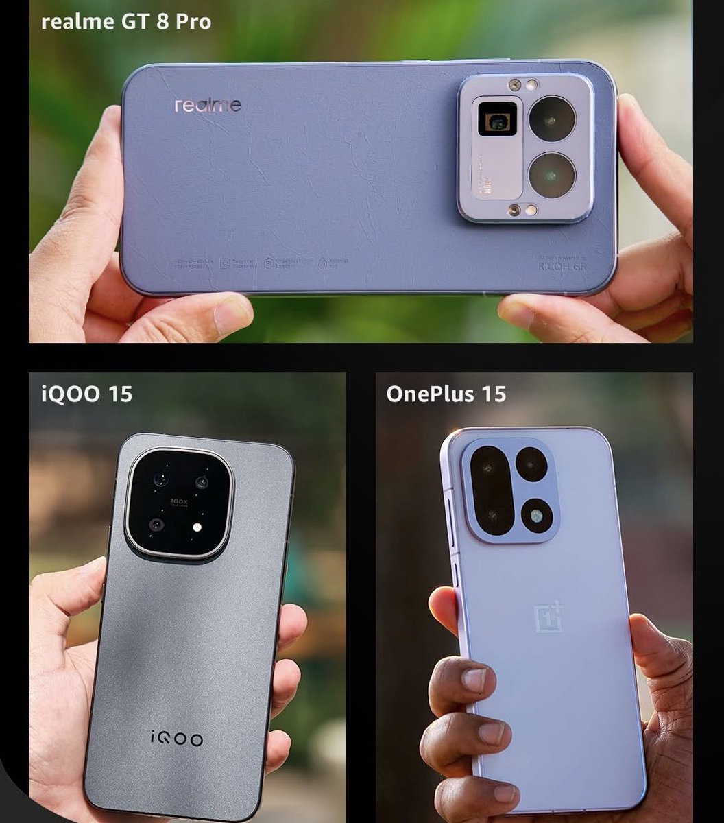 saurabhpal44's tweet image. Which of these phones do you think will take the best shots — realme GT 8 Pro, OnePlus 15, or iQOO 15?
#realmeGT8Pro #OnePlus15 #iQOO15