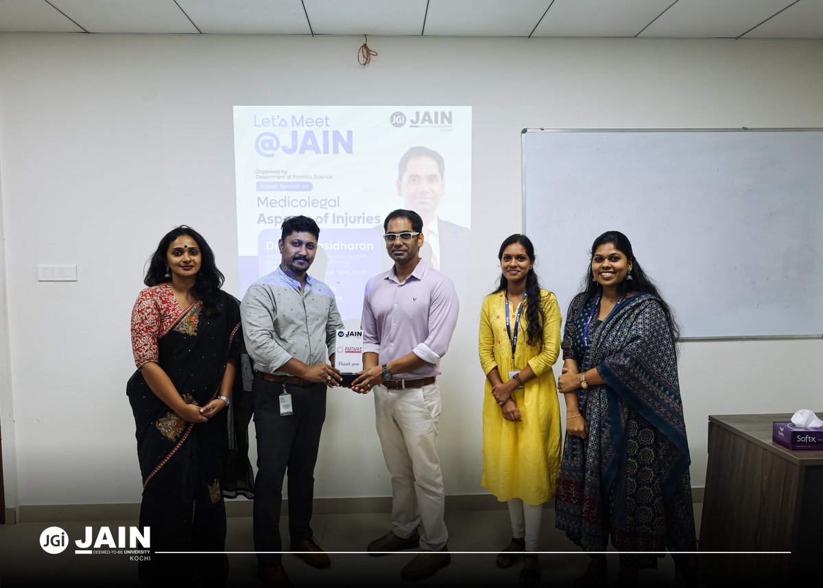 jain_kochi's tweet image. From the School of science, the Department of #ForensicScience of #JAINUniversityKochi hosted an insightful #ExpertSession on #MedicoLegal Aspects of Injuries, highlighting the vital link between #ClinicalScience &amp;amp; #CriminalJustice.
#StudentLearning #AIMSKochi #KnowledgeExchange