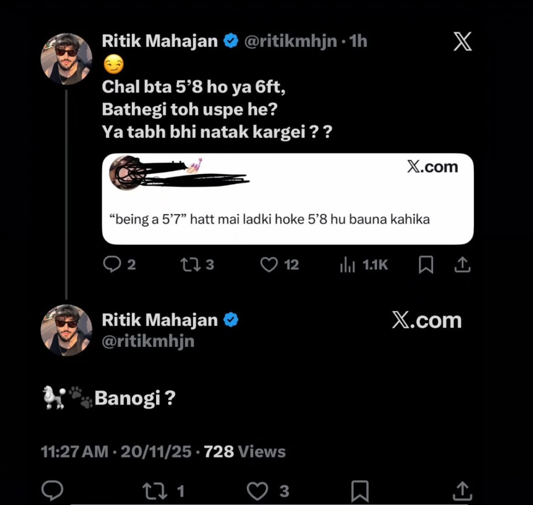 just saw your viral post on the malegaon r*pe case now you want attention from this man?