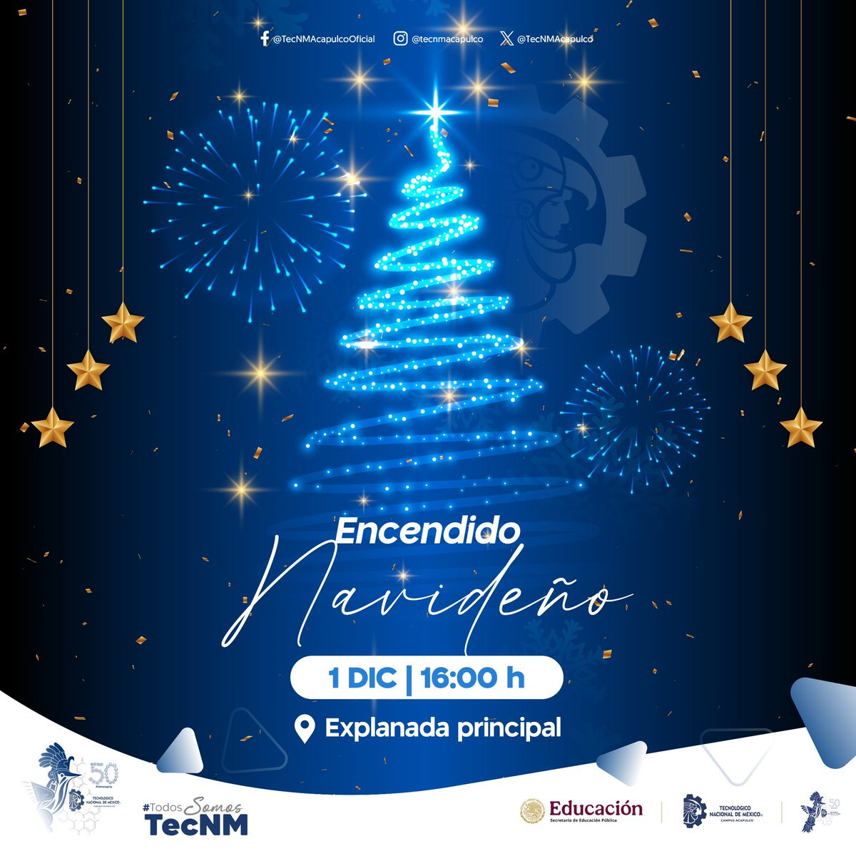 ✨🎄 La magia de la Navidad llega a nuestro Tecnológico.

Te invitamos a vivir un momento especial en el Encendido del pinto. Ven con tu familia, tus amigos y tu mejor sonrisa.✨💙

📅 1 de diciembre
⏰ 16:00 horas
📍 Explanada principal

#OrgulloTecNM
#TodosSomosTecNM