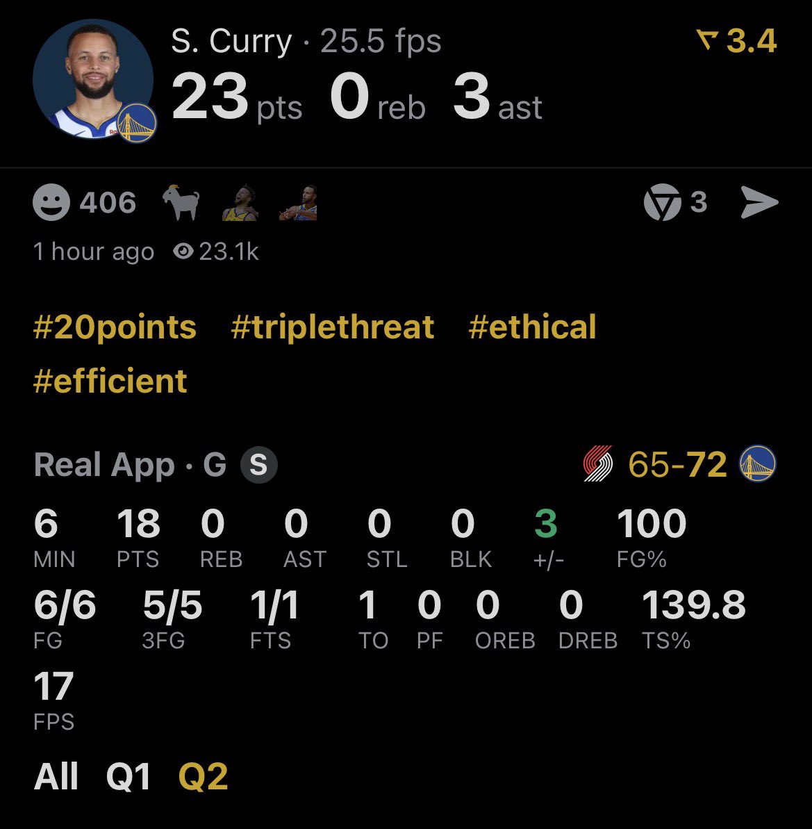 Just casually dropped one of the most efficient volume scoring quarters in nba history at 37 years old