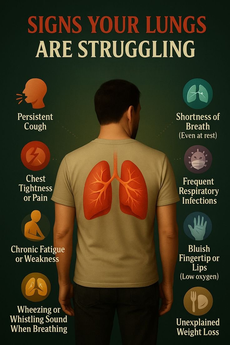 andrewjohnpub1's tweet image. Signs your lungs are struggling may include shortness of breath, wheezing, chest pain, fatigue, and frequent respiratory infections. 🫁💨 Seek medical attention if you experience these symptoms. #lunghealth #respiratoryhealth