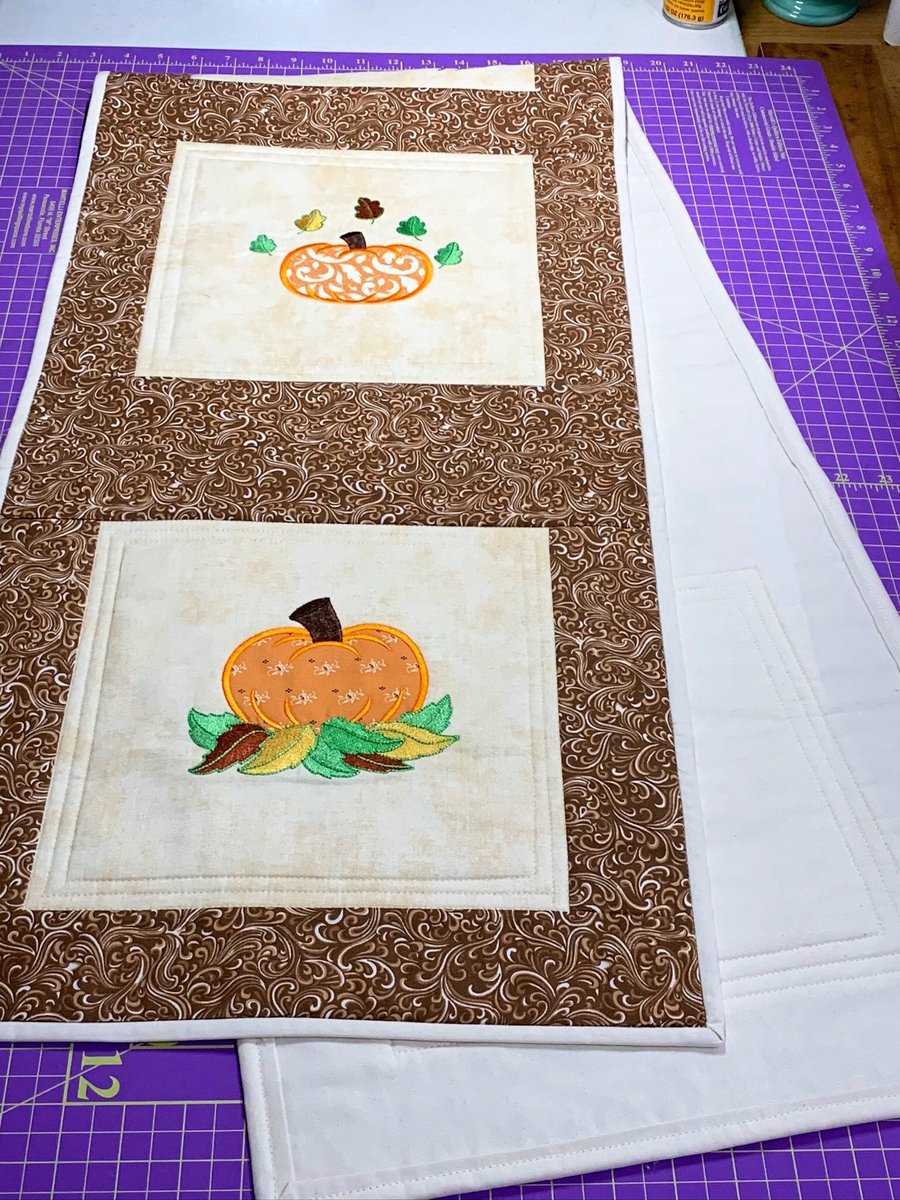 angelhw1956's tweet image. Quilted, Appliqué and Embroidered Pumpkin Fall/Thanksgiving Table Runner tuppu.net/ef0cf35f #Etsy #TeaTimeQuiltsnMore #TableLinens